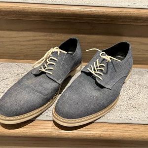 Denim fabric dress shoes mens size 10 public opinion